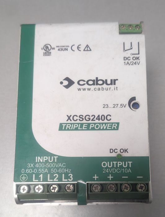 Промисловий трифазний блок живлення Cabur 24В 10А