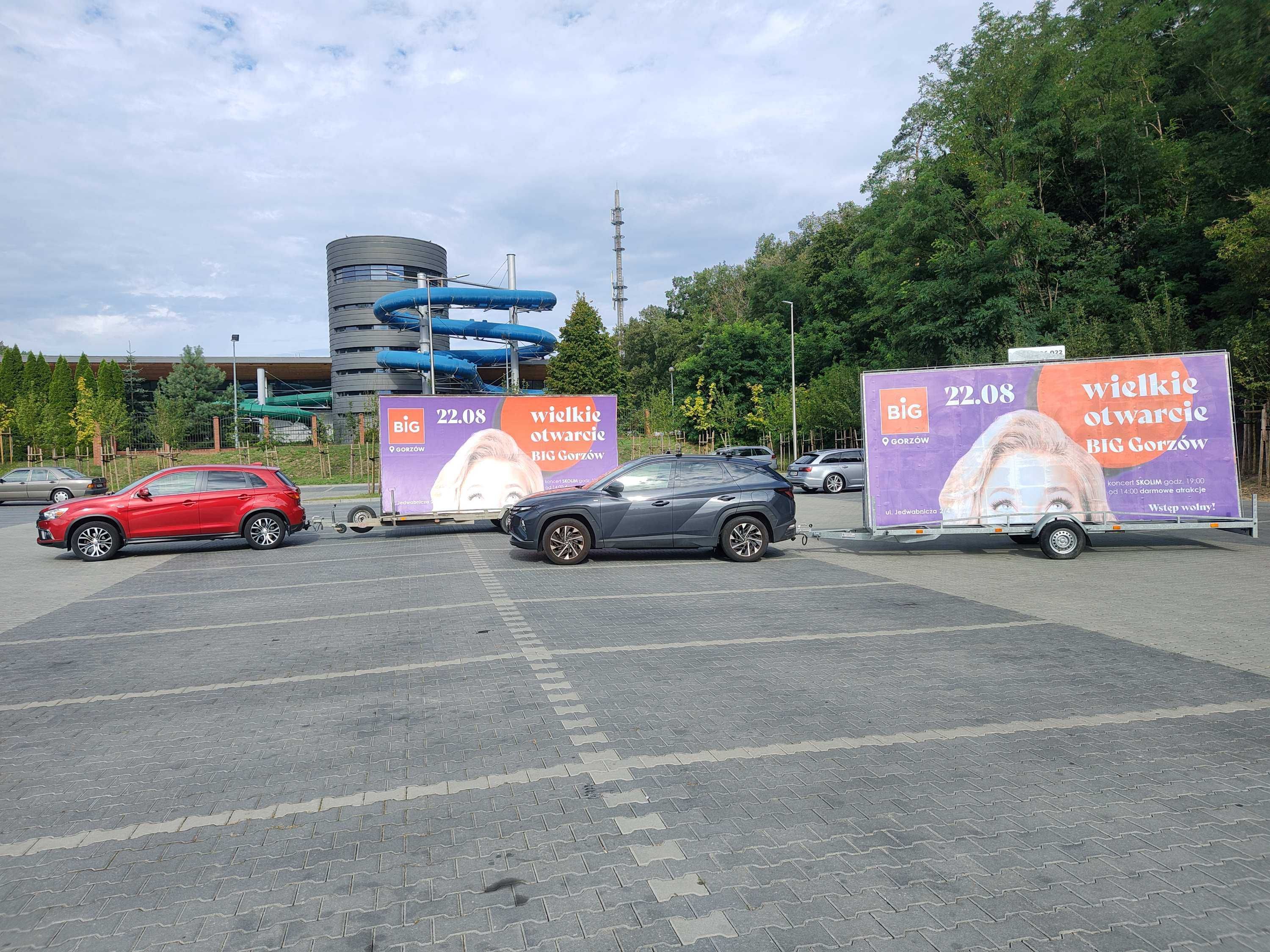 Reklama mobilna, przyczepa reklamowa, mobilny billboard Gorzów Wlkp.