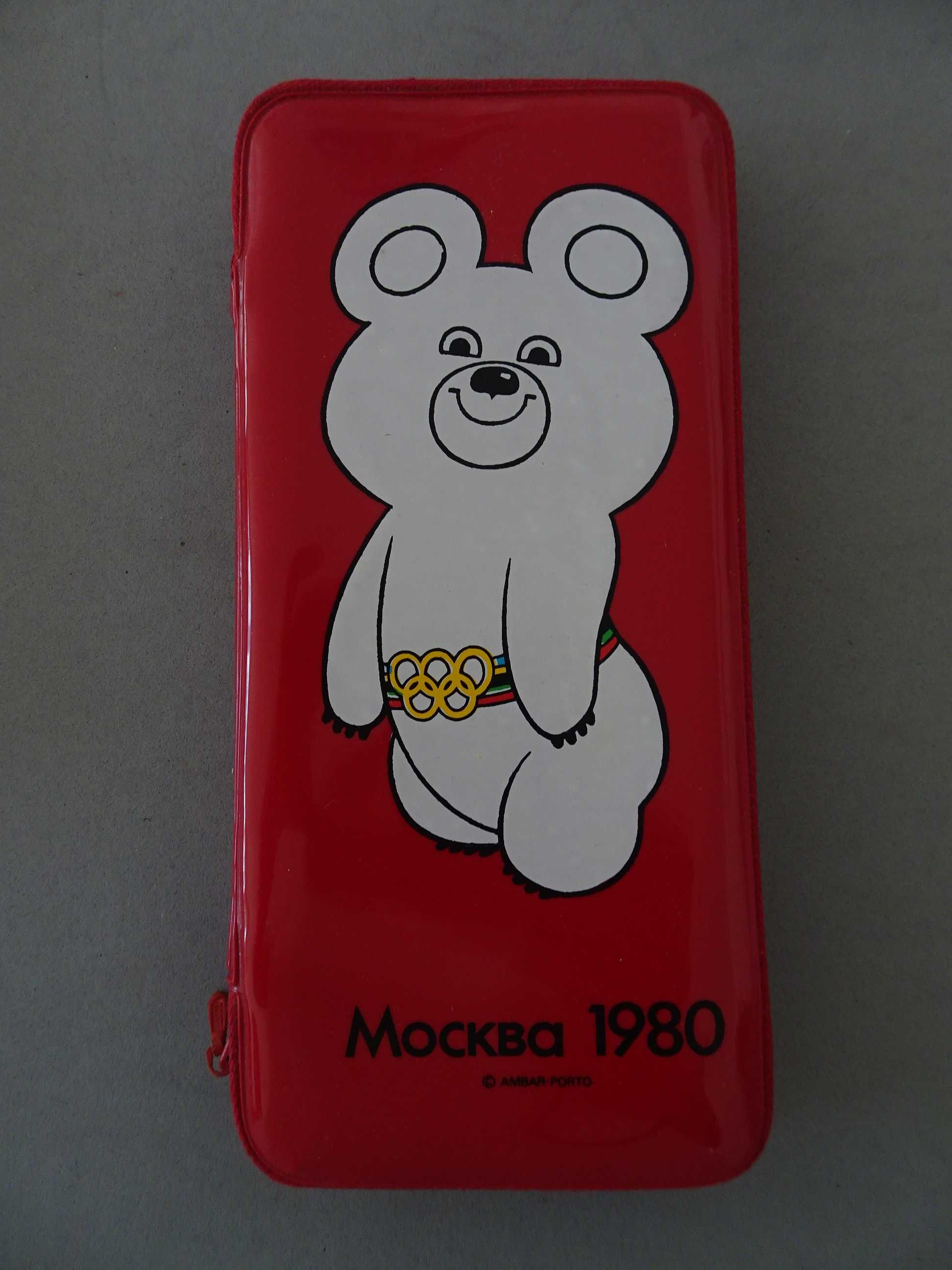 Antigo Estojo escolar novo Misha Jogos Olímpicos 1980