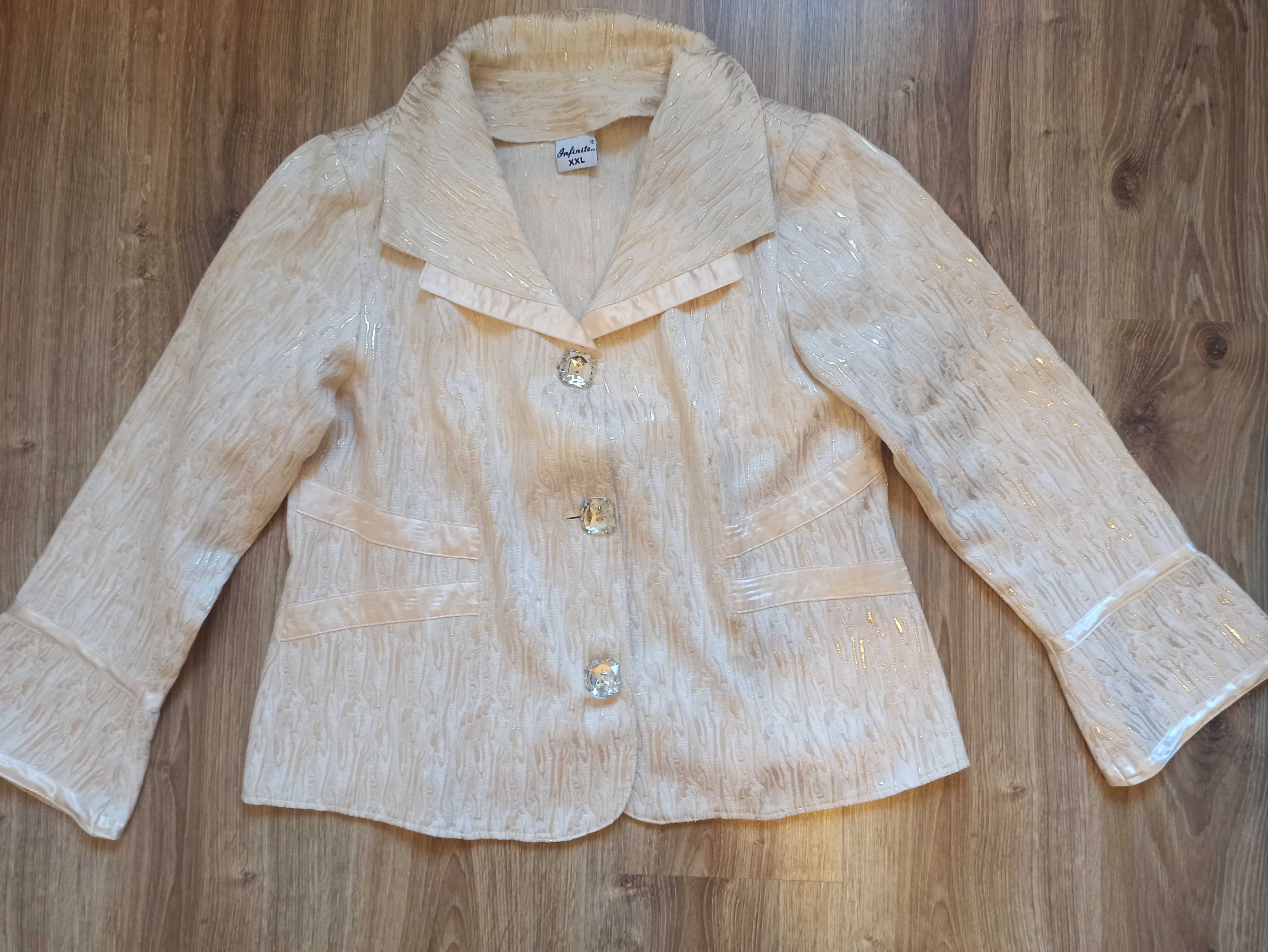 Marynarka damska nowa ecru beżowa XL 42 XXL 44