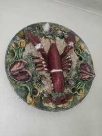 Prato decorativo lagosta antigo Vintage