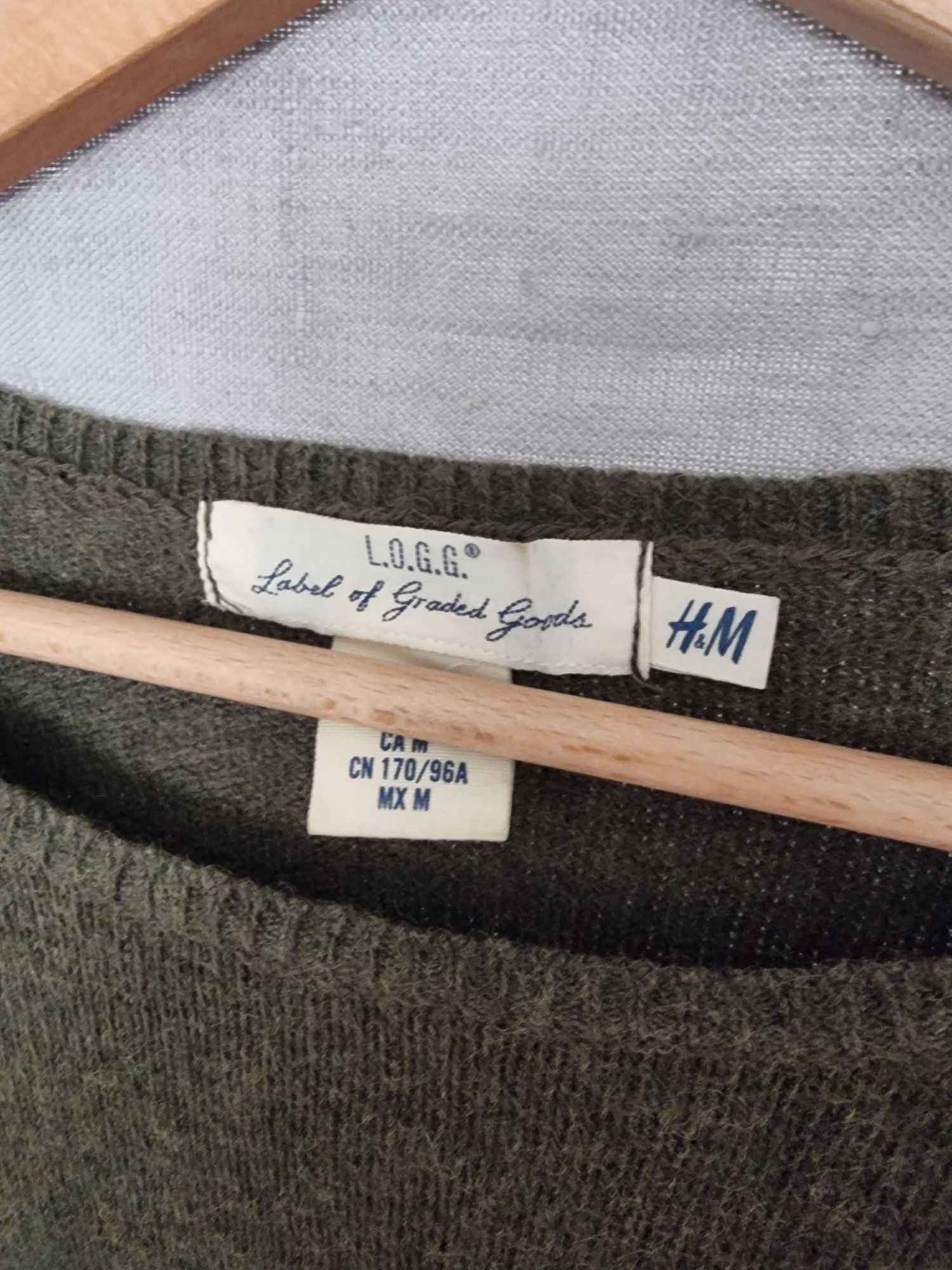 Sweter Sweterek ciemnozielony H&M L.O.G.G. 38