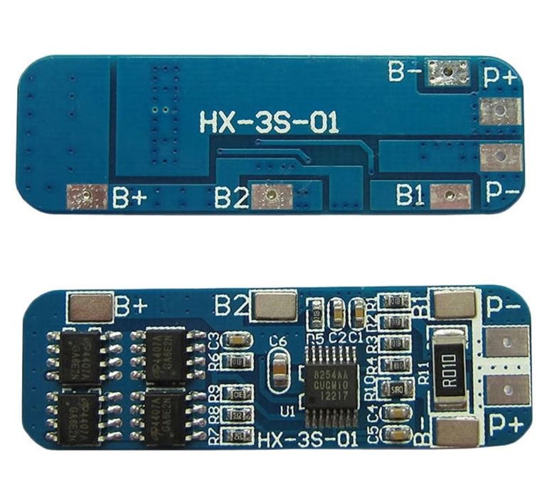 BMS Контролер заряду-розряду для 3 Li-Ion акумуляторів 18650 HX-3S-01