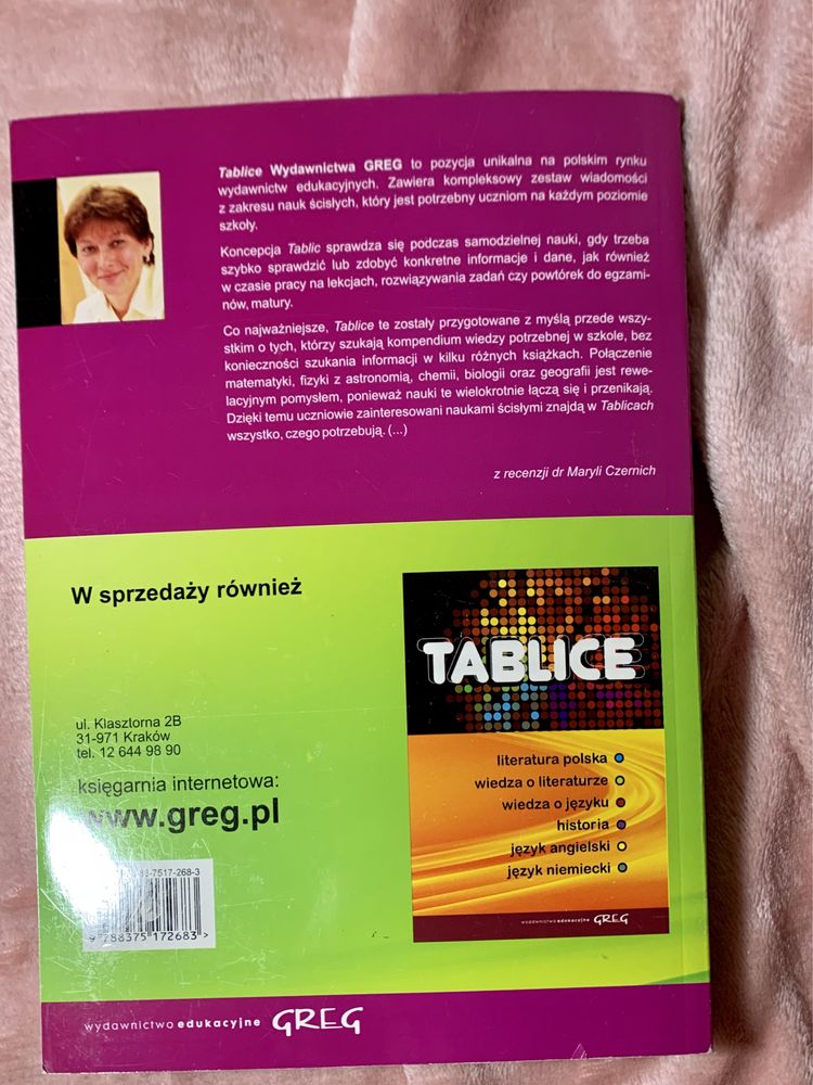 Tablice greg matura matematyka fizyka chemia biologia geografia