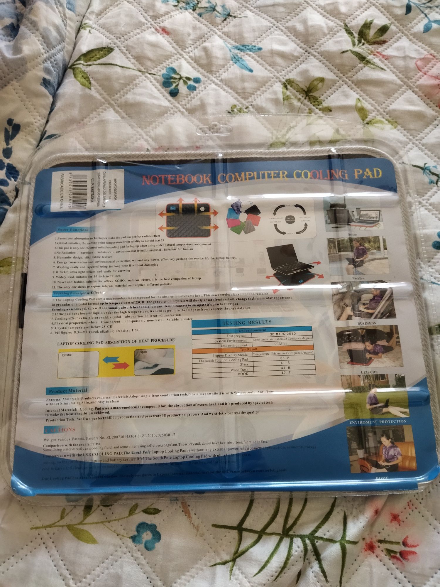 Cooling pad de cristais para portatil