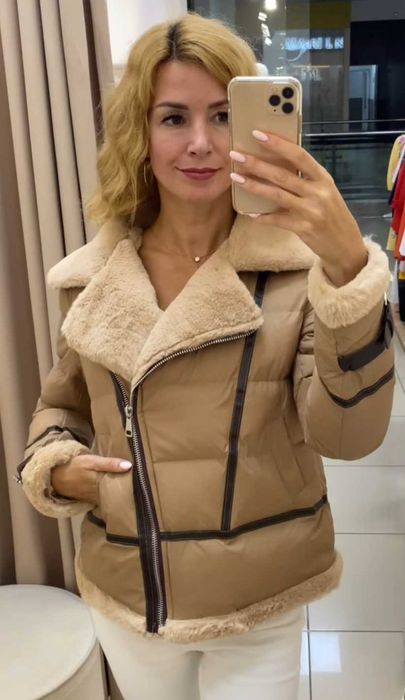 Пуховик косуха в стилі Zara р.46-48