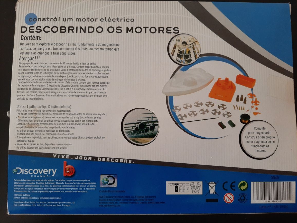 Kit para construção de motor eléctrico da Discovery Channel