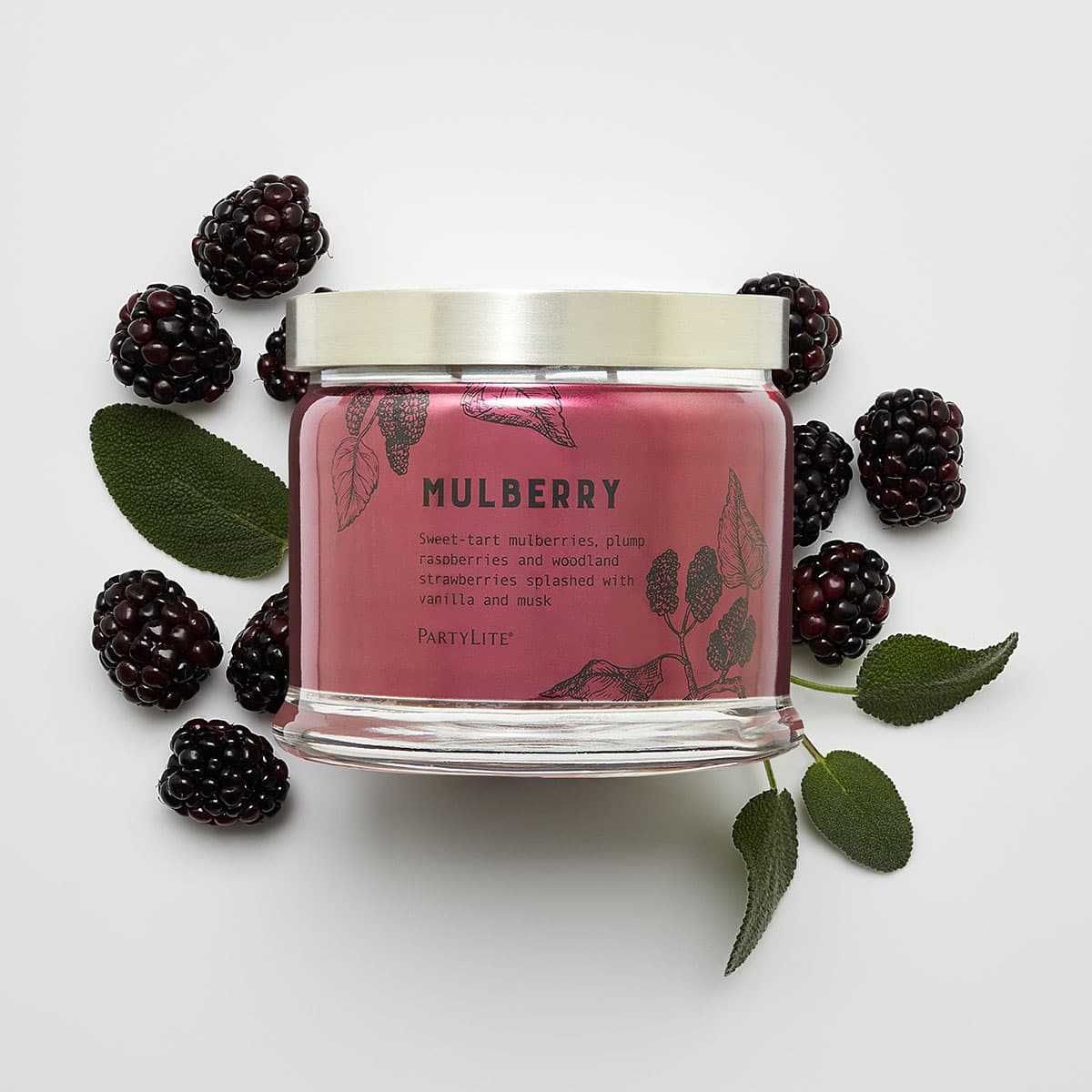 Świeca MULBERRY Malina, Poziomka, Wanilia Piżm Duża 3 knoty naturalna