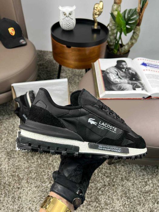 Чоловічі кросівки лакоста Lacoste Elite Active PRM Black White [41-45]