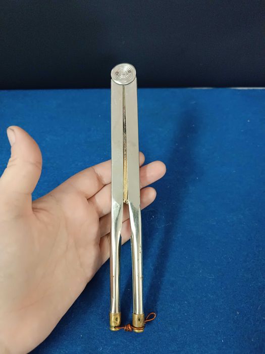 Raro e curioso leque em formato de flor, pintado á mão. Arte Nova.