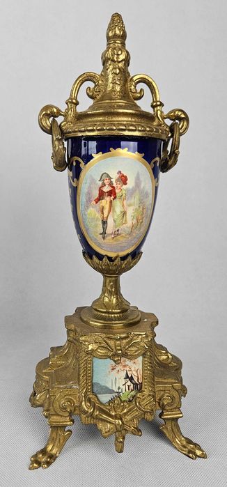 Piękny mosiężny zegar + amfory IMPERIAL - Włochy