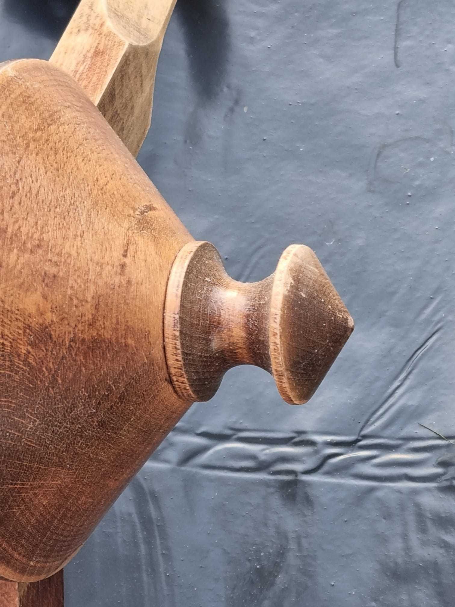 Antyk stara lampa wisząca drewniana do renowacji