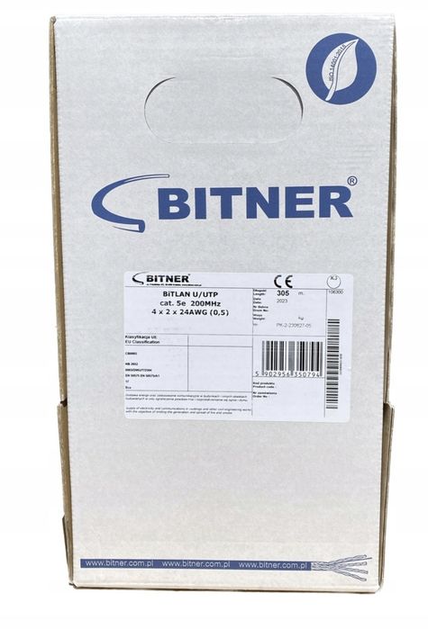 Skrętka UTP FTP BITNER 305m na metry kat5e 6 6A 7 ziemna YTDY antenowy