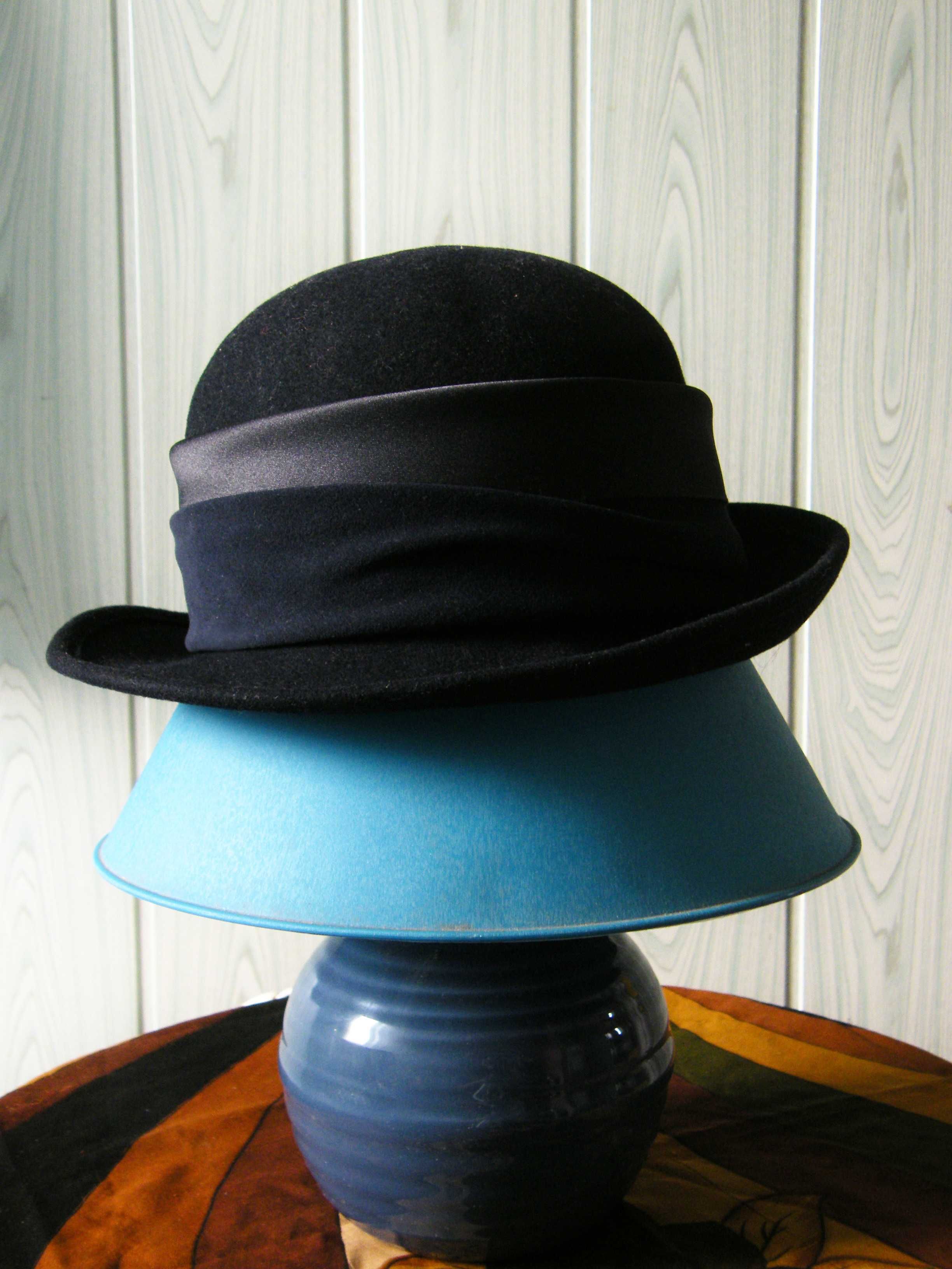 Elegancki kapelusz/melonik 100% wełna