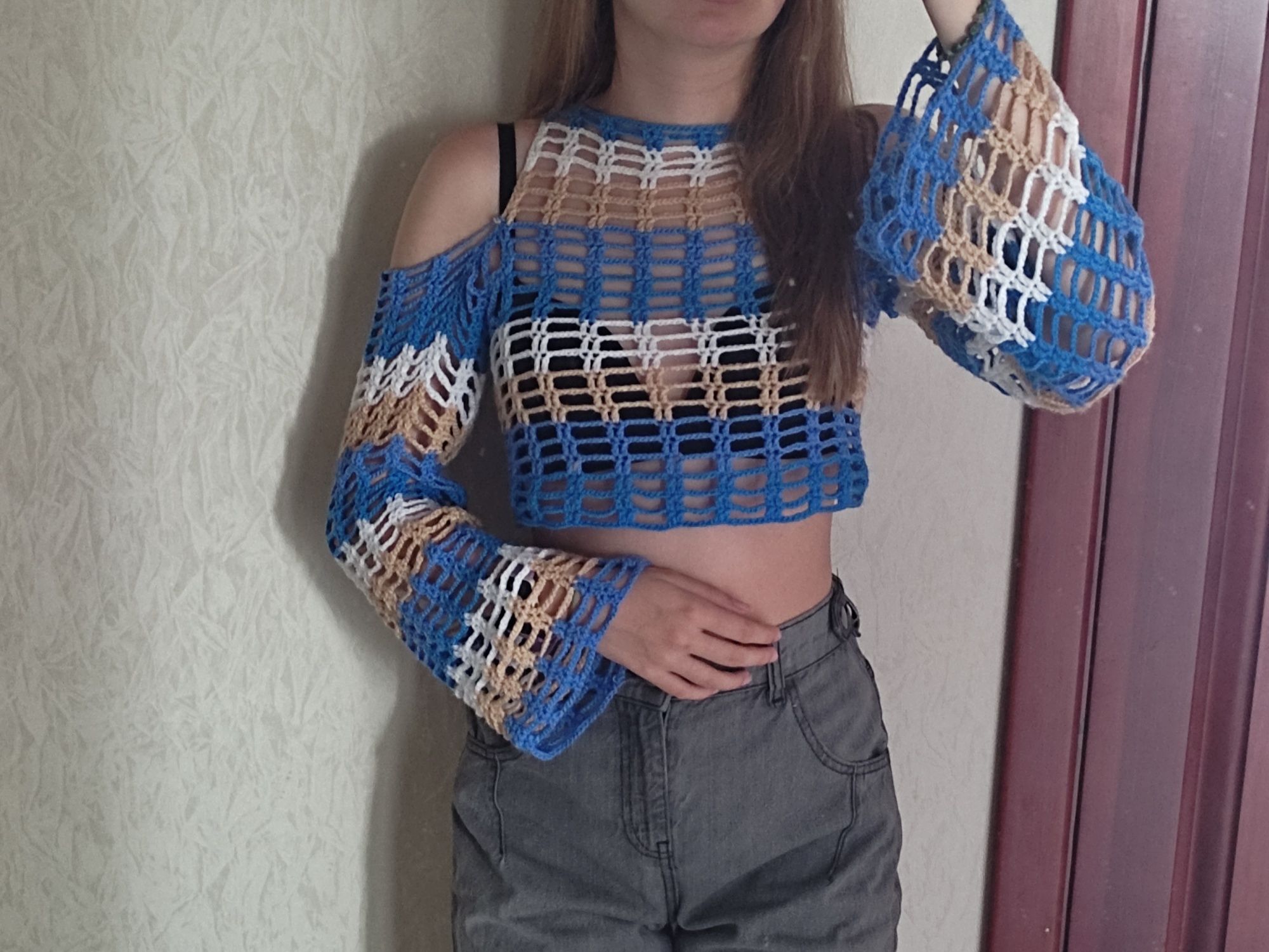 Кроп топ сетка разные