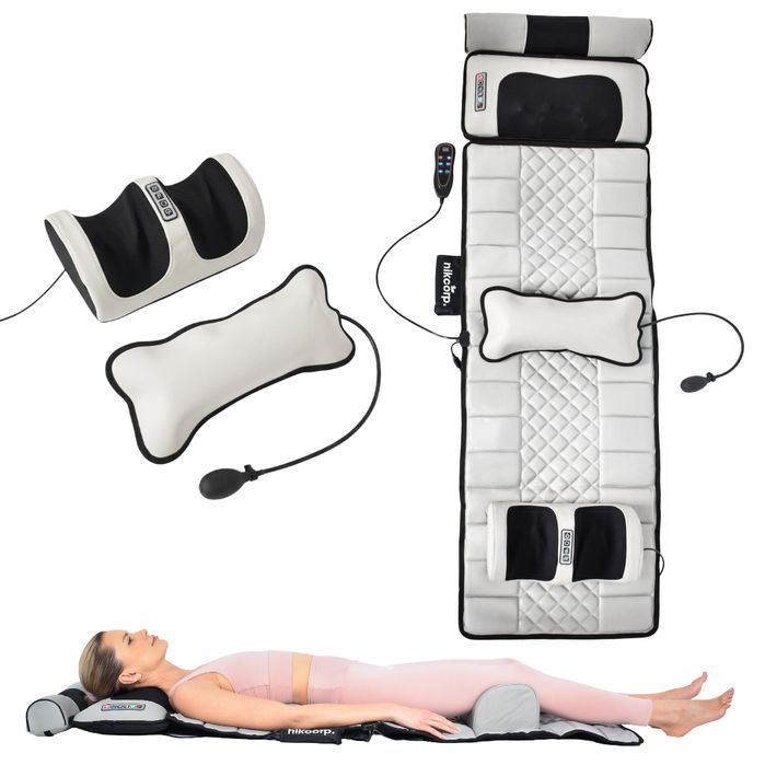 Mata Masująca Wibracyjna Do Masażu Pleców Na Fotel 175x50 cm Beżowa