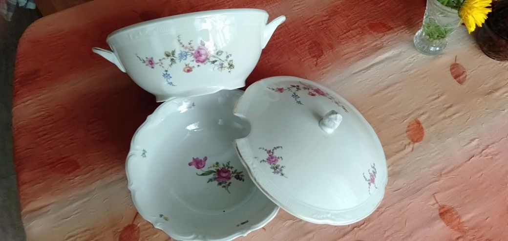 Waza na zupę oraz misa porcelana