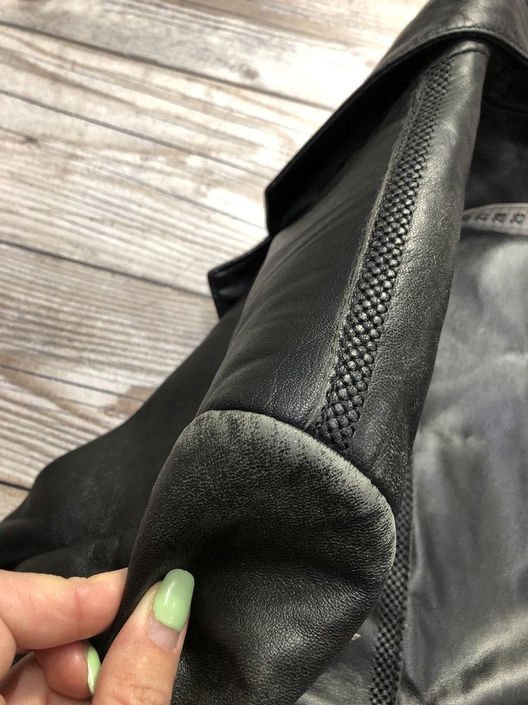 Плащ шкіряний куртка Lagerfeld 52 L-XL чоловічий кожаний пальто