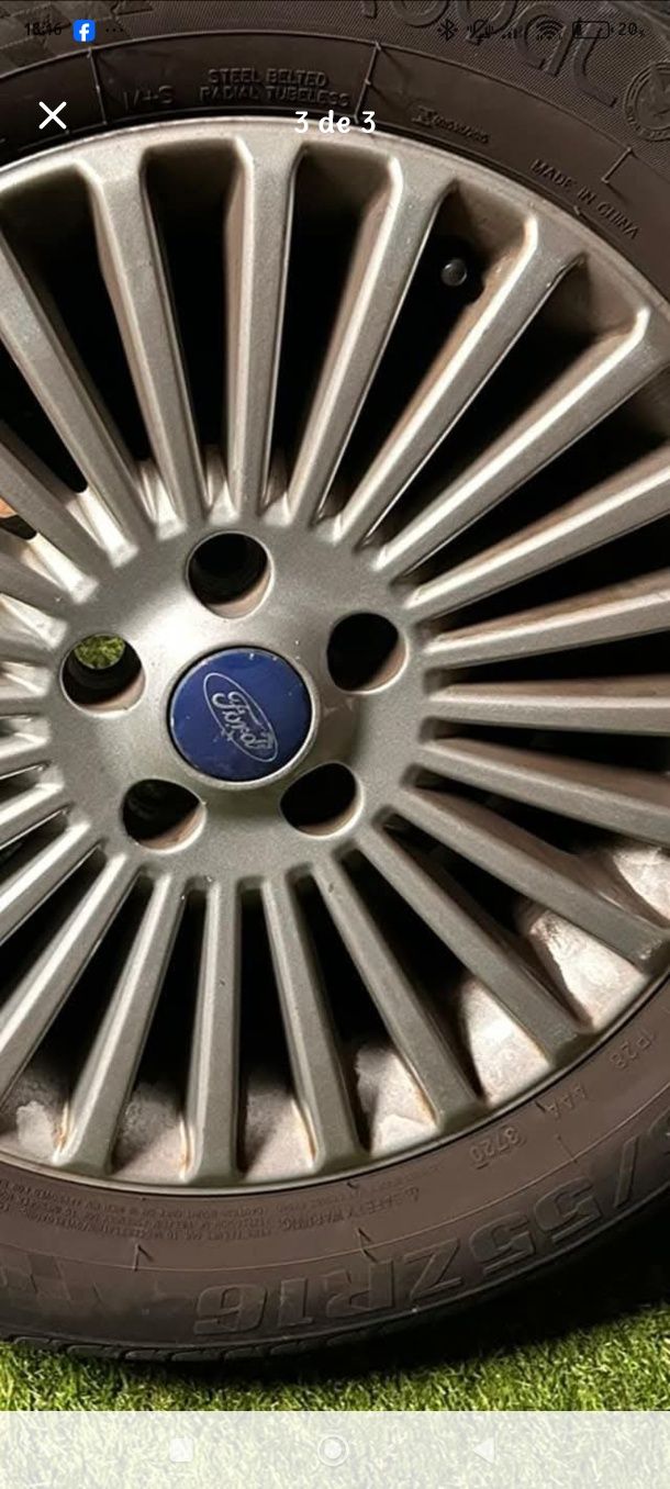 Vendo jantes c pneus semi novos