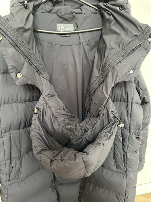 Fluff kurtka/płaszcz puchowa 3w1 M/L puch pierze ciążowa nosidło puff