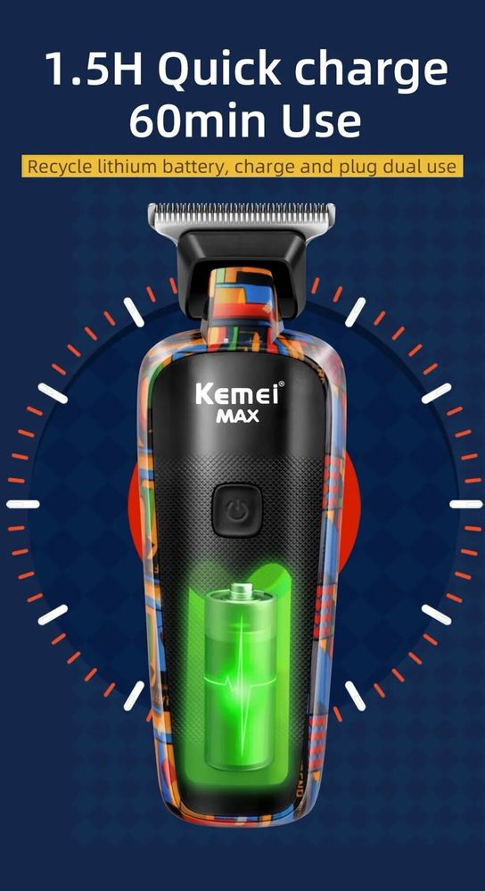 Професійний тример для стрижки KEMEI MAX 5090 для бороди