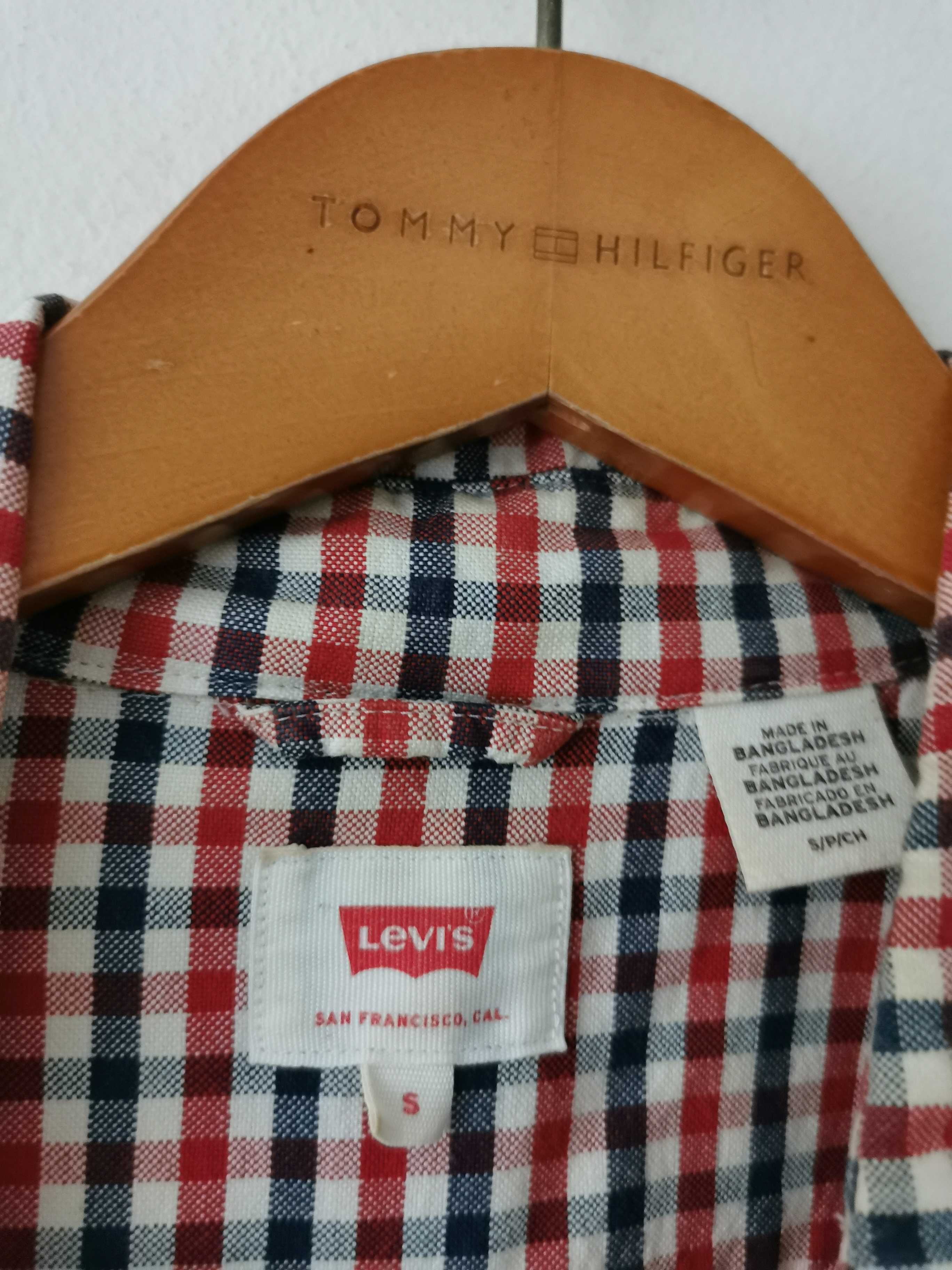 Levi's koszula męska w kratkę długi rękaw logowana IDEAŁ ORYGINAŁ S/M