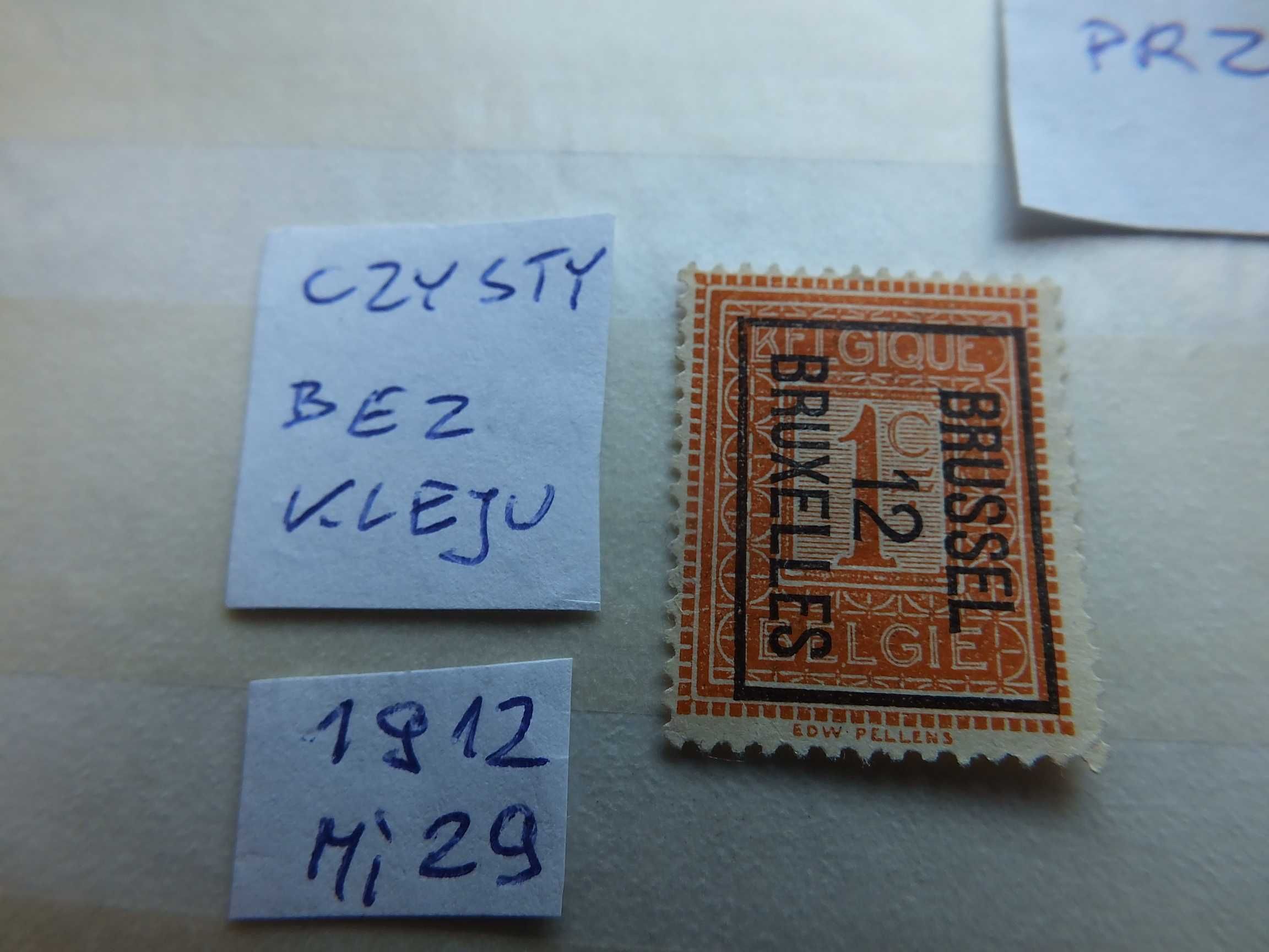 2szt. znaczki Mi29 przedruk BELGIA 1912r.,czysty Mi17 LUXEMBURG 1944r.