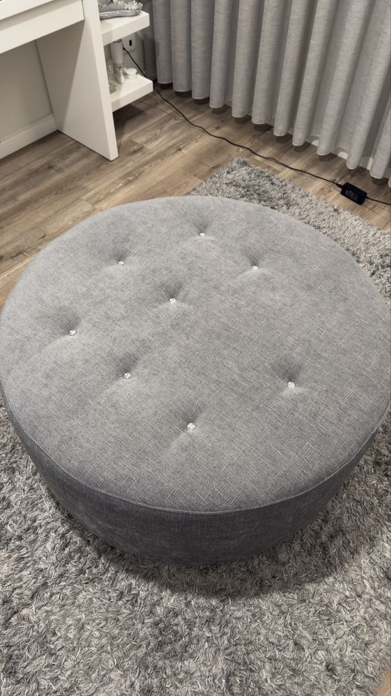 Pouf Redondo Cinzento