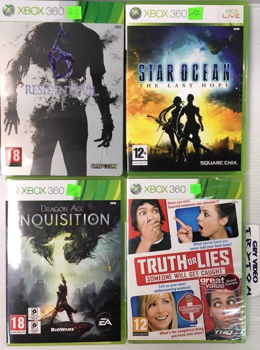 Gry XBOX 360 Dragon Age Inkwizycja Resident Evil 6 Truth or Lies