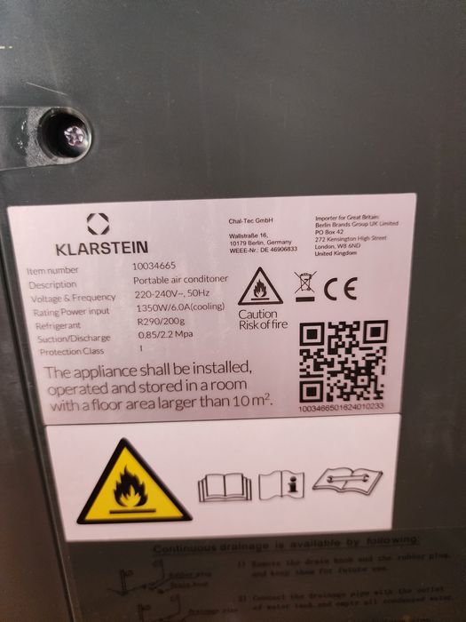 Мобильный кондиционер Klarstein 10034665