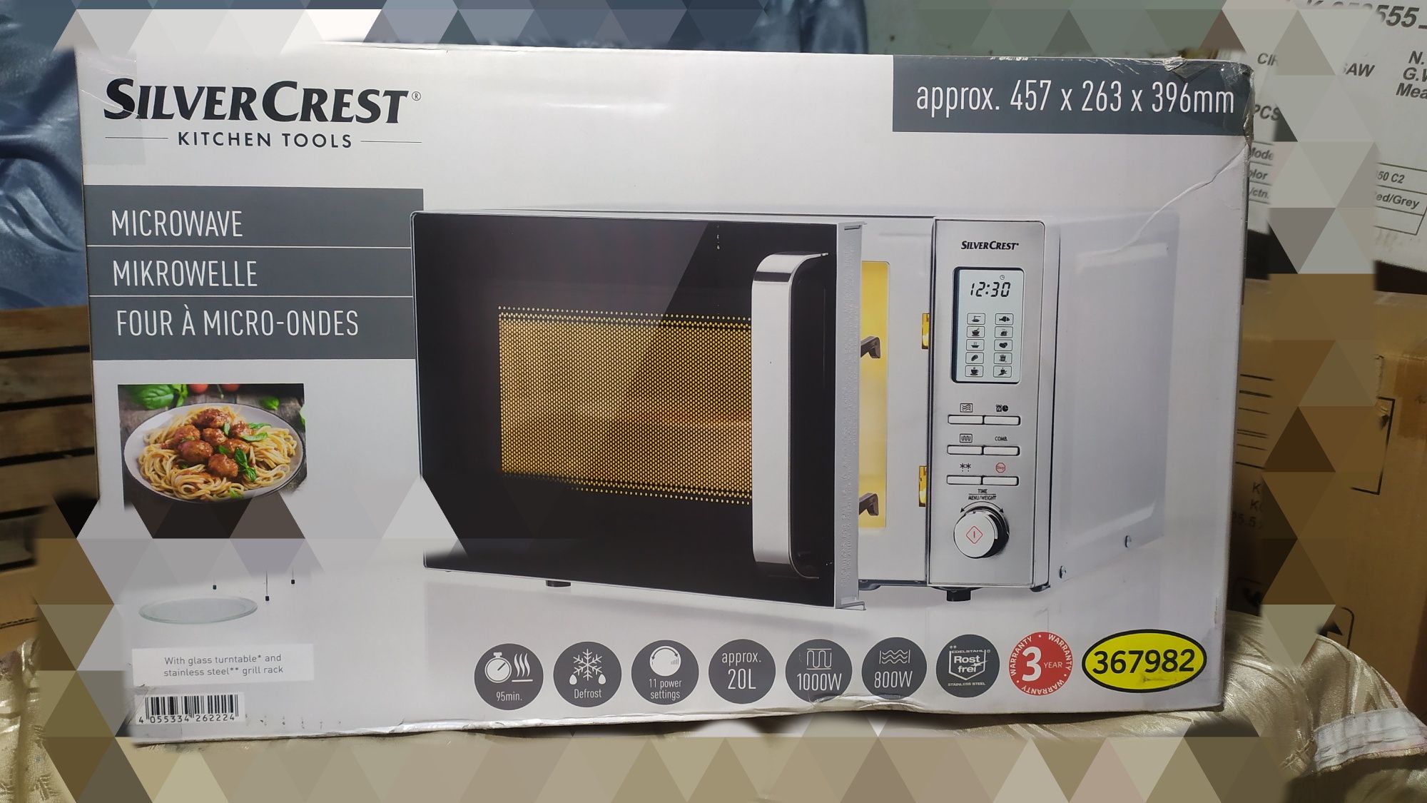 Мікрохвильова піч з грилем SilverCrest 1000w з Німеччини нова