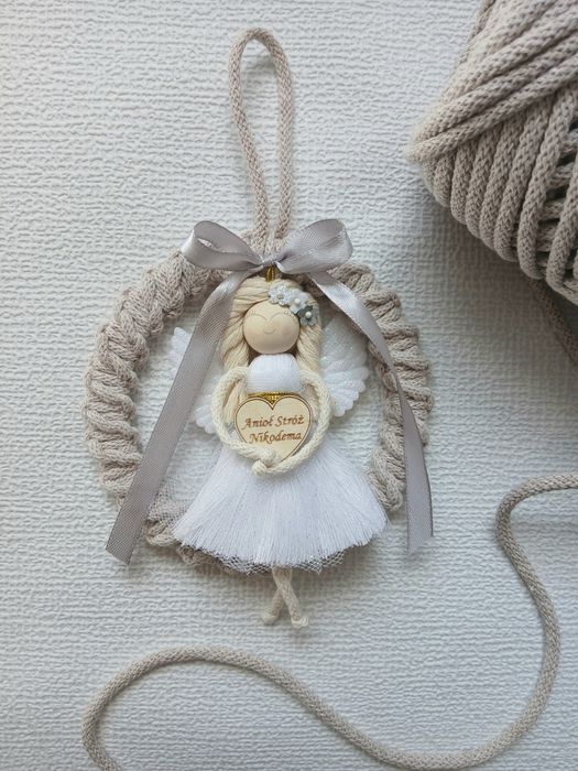 Aniołek na chrzciny upominek na chrzest pamiątka