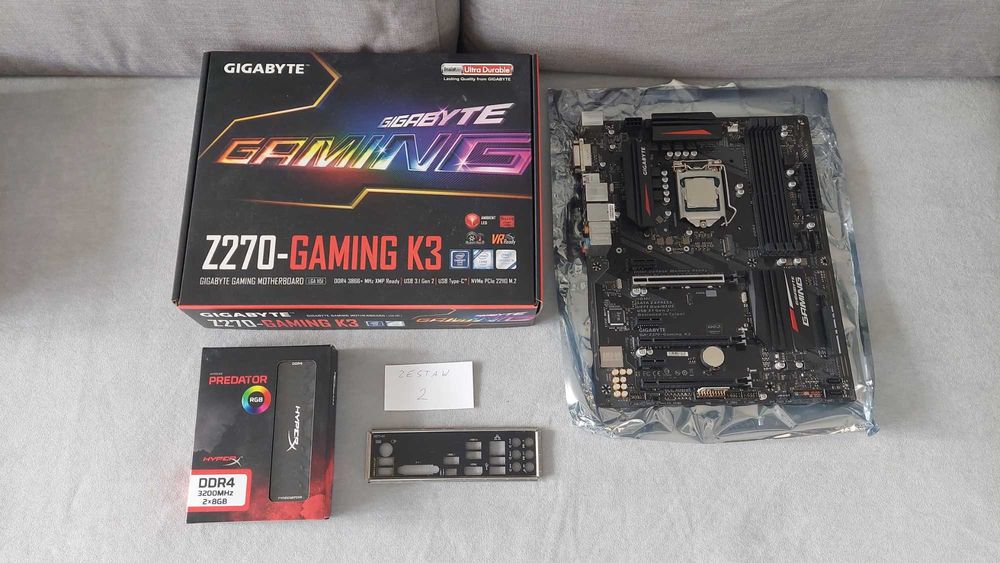 Zestaw 2: Intel i7-7700, Gigabyte Z270, 16GB DDR4, moduł TPM 2.0
