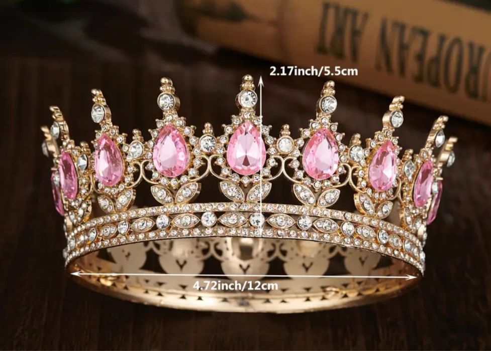 Корона на торт рожева