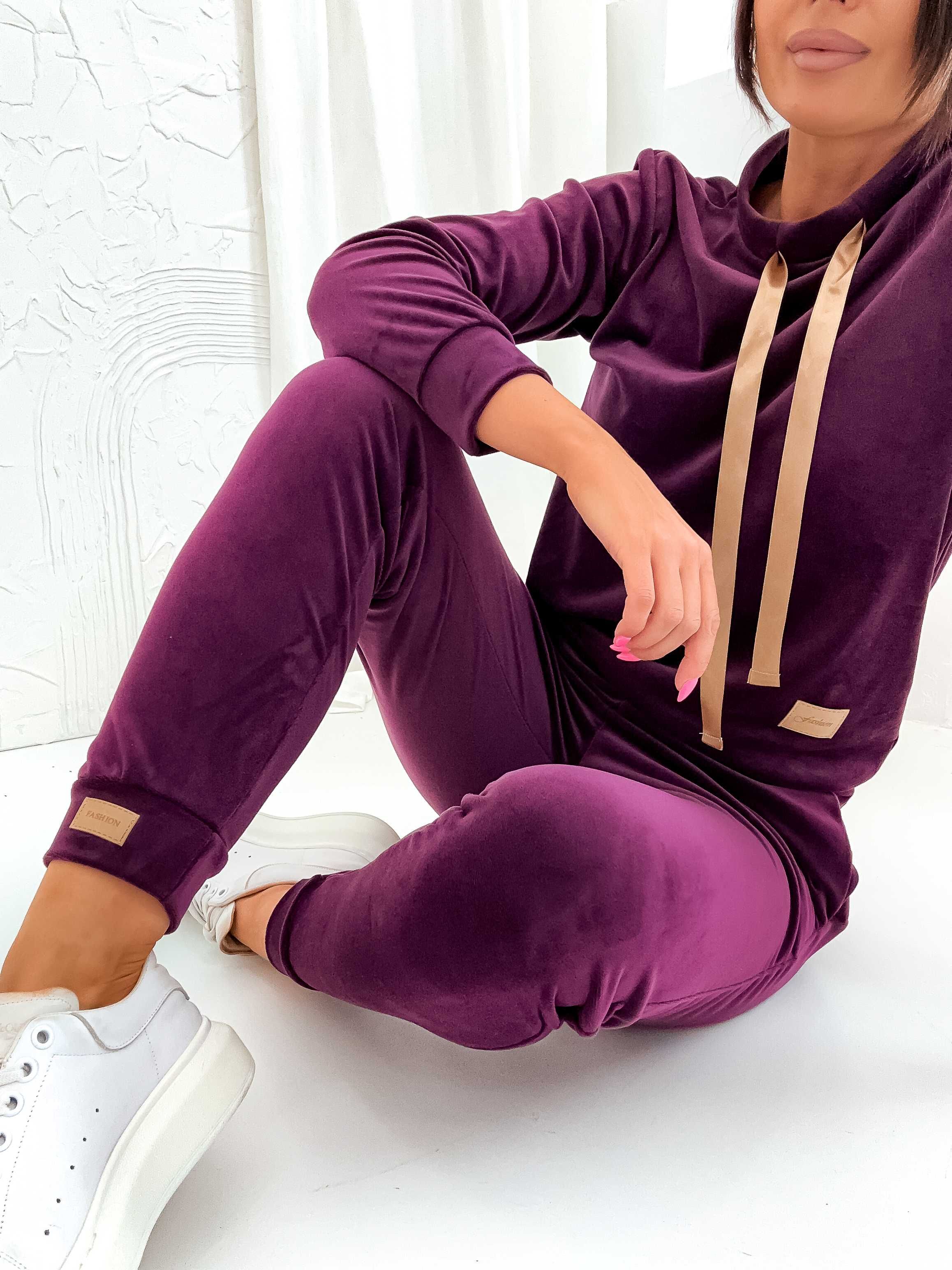 Moon Dres Welurowy bordo Elise rozmiar S M L XL