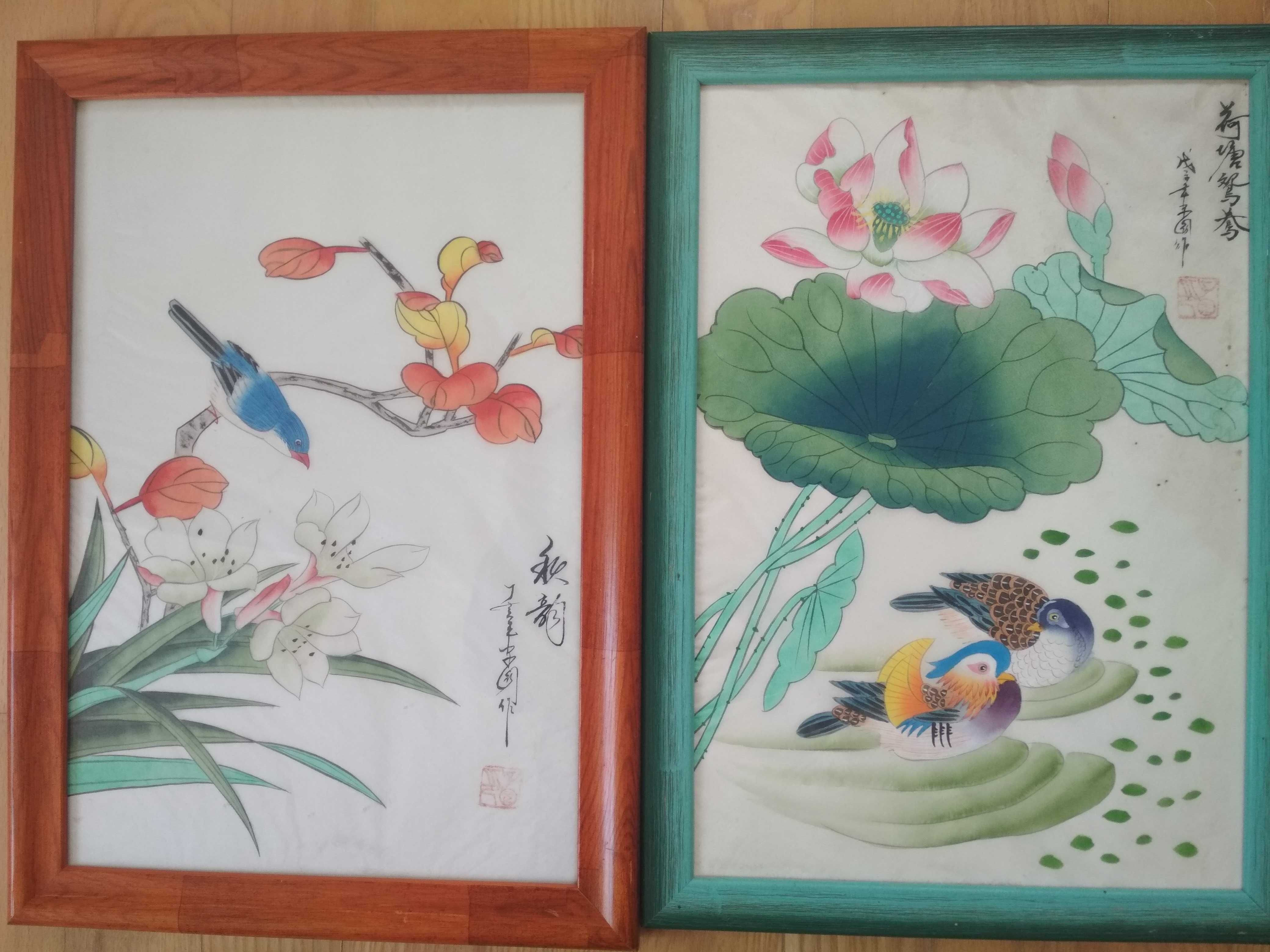 Две прекрасные китайские акварельные картины