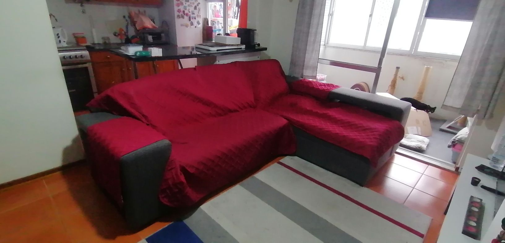 Vendo capa sofá 3 lugares com chaise long