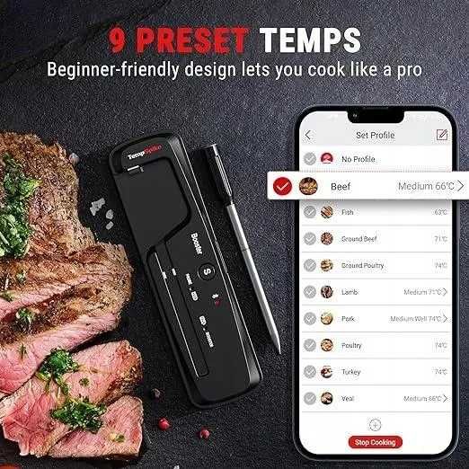 Cyfrowy termometr do mięsa TempSpike TP961 -10-300 °C bluetooth App