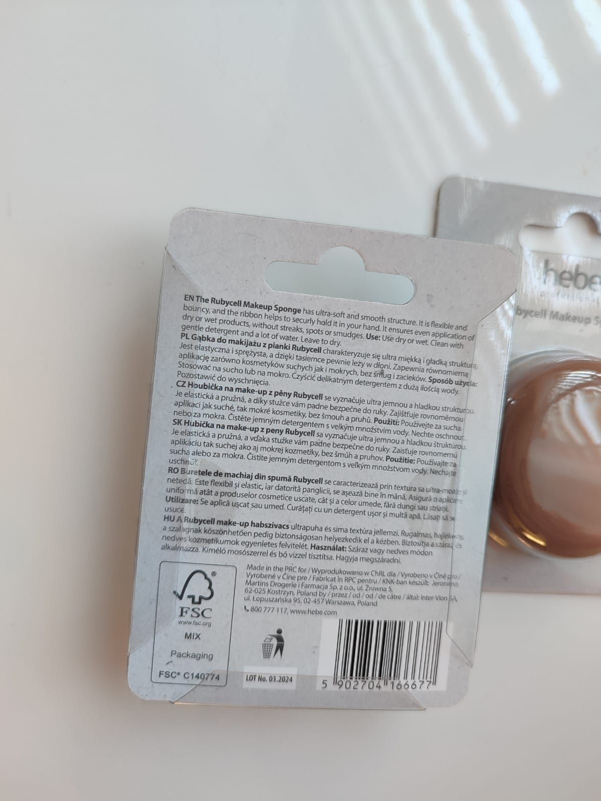 Hebe gąbka z pianki rubycell okrągła 2szt