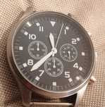 Zegarek TCM chronograf - stoper. Koperta stalowa.
