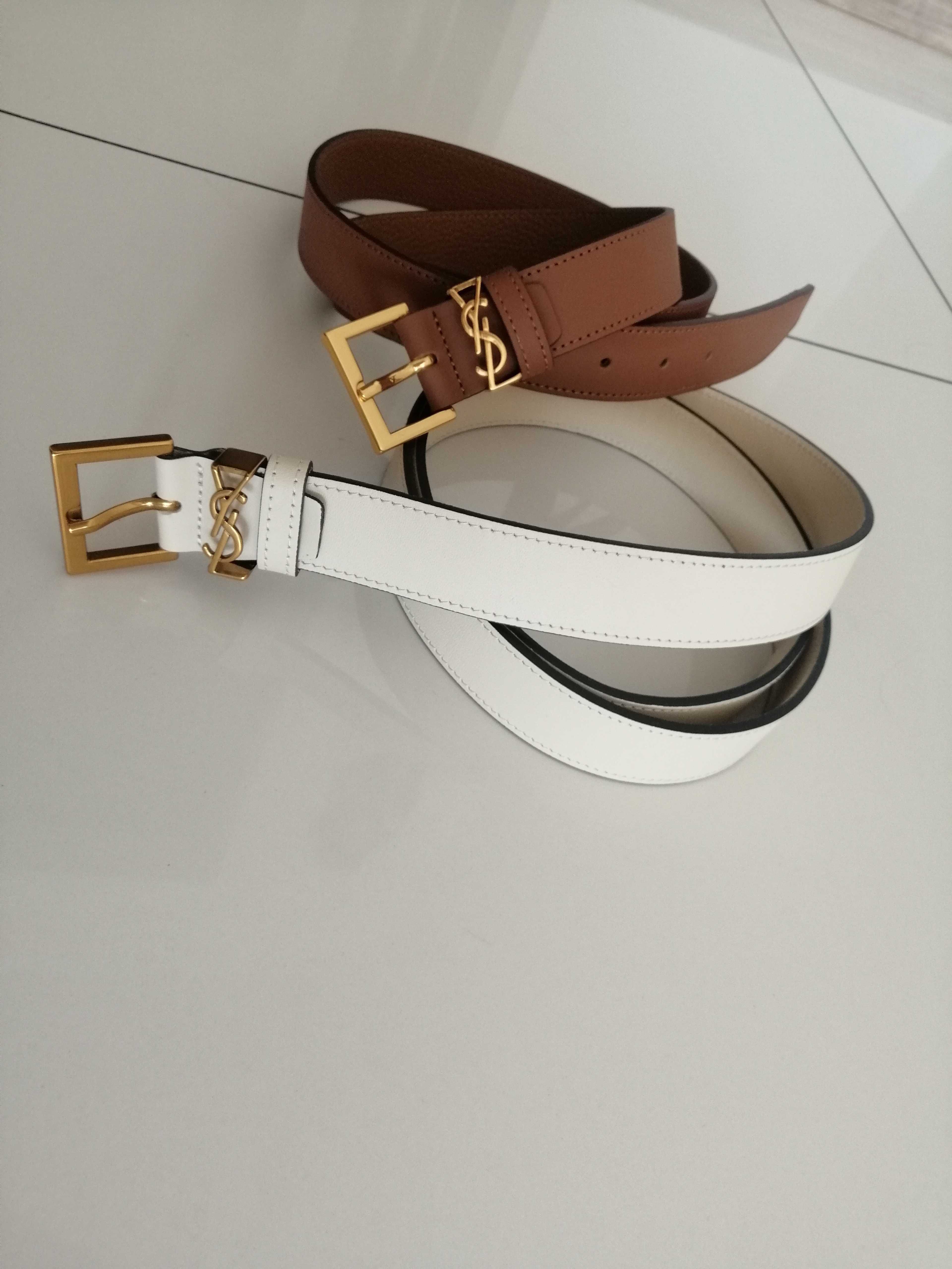 Pasek skóra naturalna Italy ysl celine