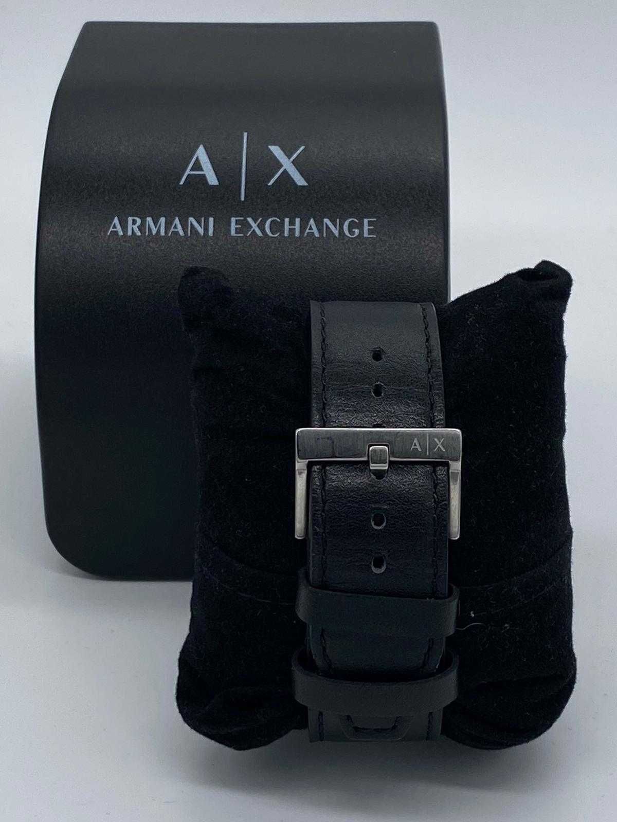 Srebrny czarny pasek Zegarek męski Armani Exchange AX2133