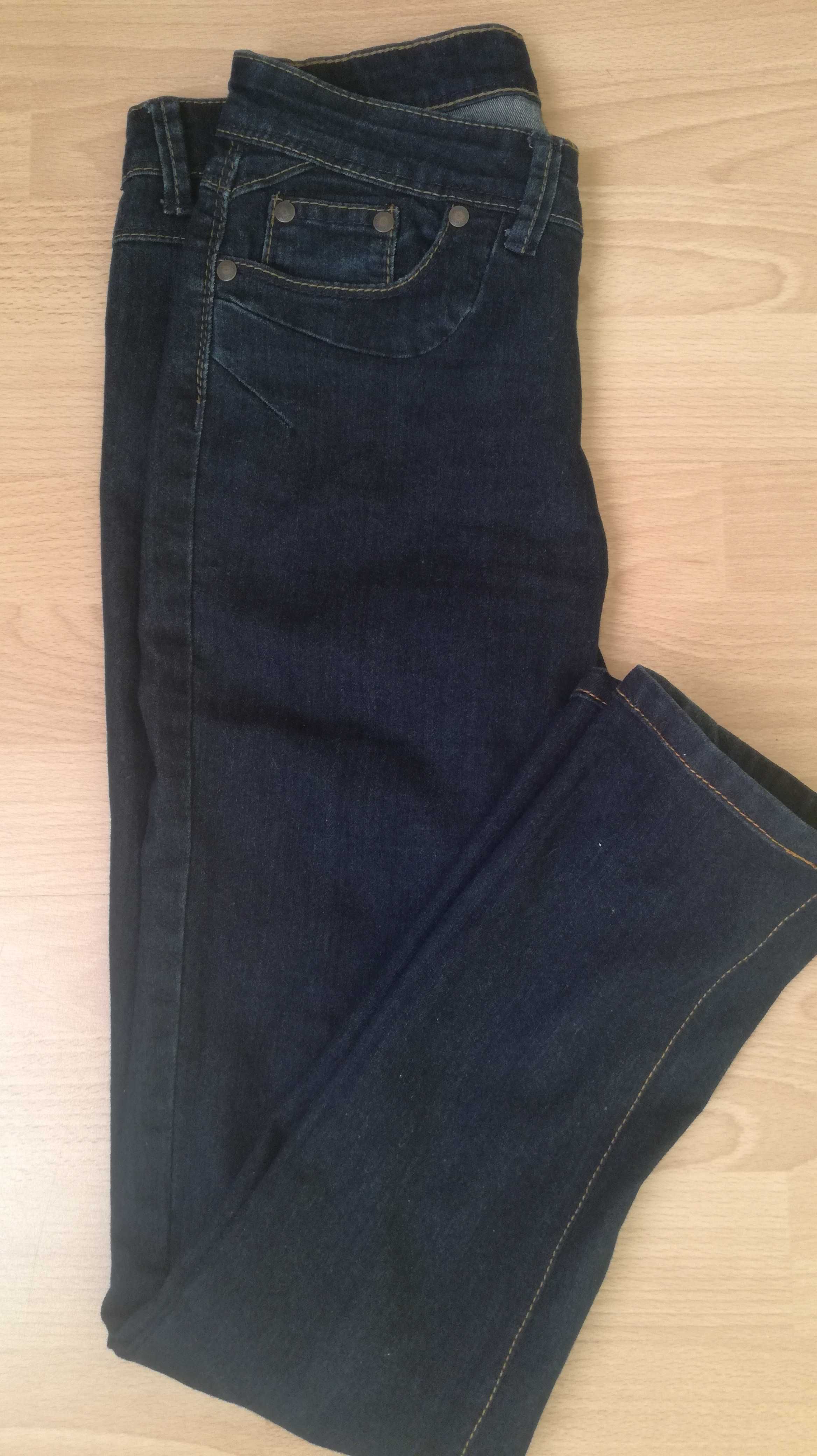 Spodnie jeansy H&M kol. granat XS/34, S/36