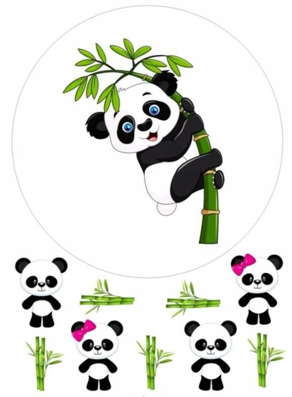 opłatek na tort panda plus postacie
