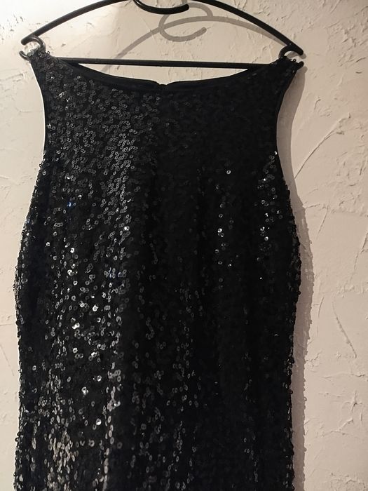Mini sukienka czarna z cekinami rozmiar M