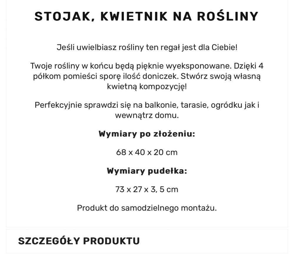 Stojak kwietnik na rośliny doniczkowe