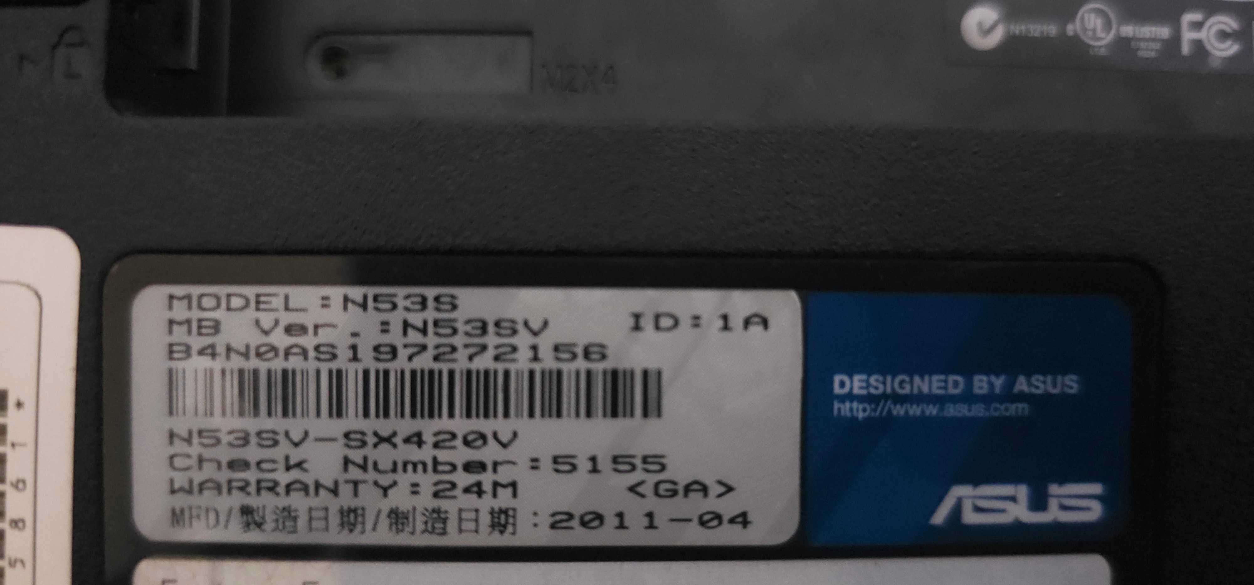 Asus N53SV Peças