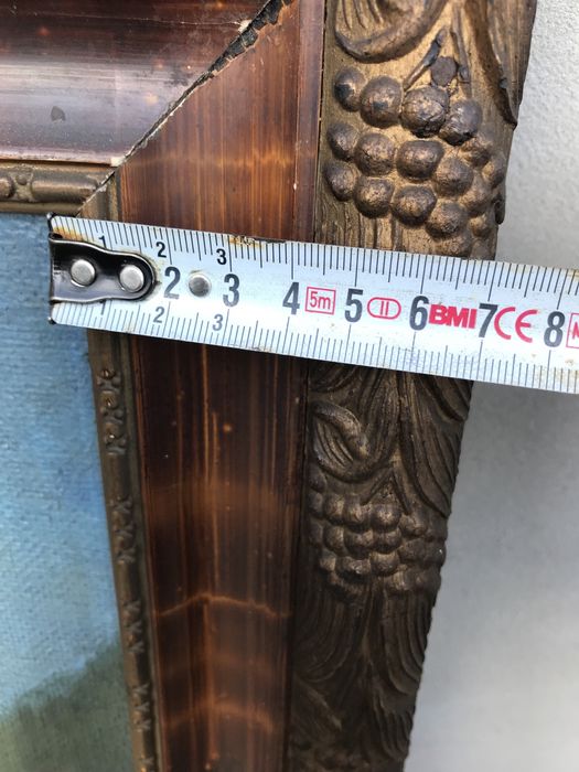 Duży obraz olejny, pejzaż z górami