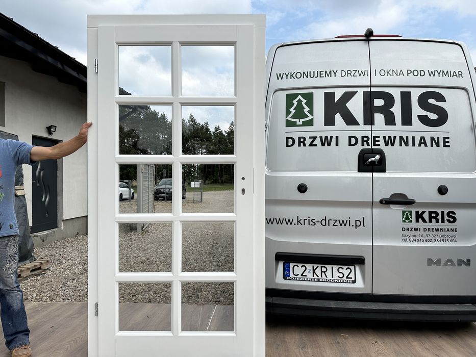 Drzwi wewnętrzne drewniane OD RĘKI P ościeżnicą regulowaną Francuskie