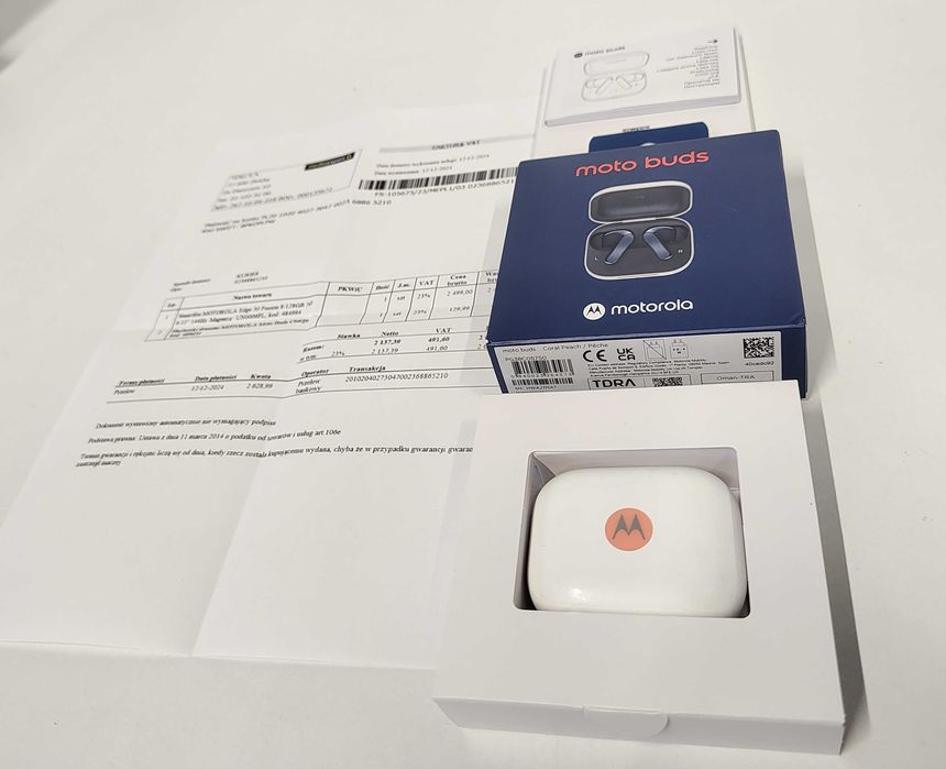 Słuchawki Motorola Moto Buds | Gwarancja | Komplet | Ładowarka